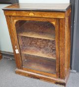 A Victorian inlaid rosewood pier cabinet, width 76cm, depth 29cm, height 99cm