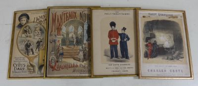 Four assorted Victorian music / play bills, Cyrus Dare 'I Want My Mumma', 'Manteaux Noirs', 'The