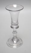 A George II gin or cordial glass c.1720-30, 13.5cm tall