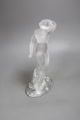 A Lalique model of a nude, boxed, 23.5cms high