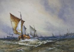 S.McKinley, watercolour, Shipping at sea, signed, 25 x 34cm.