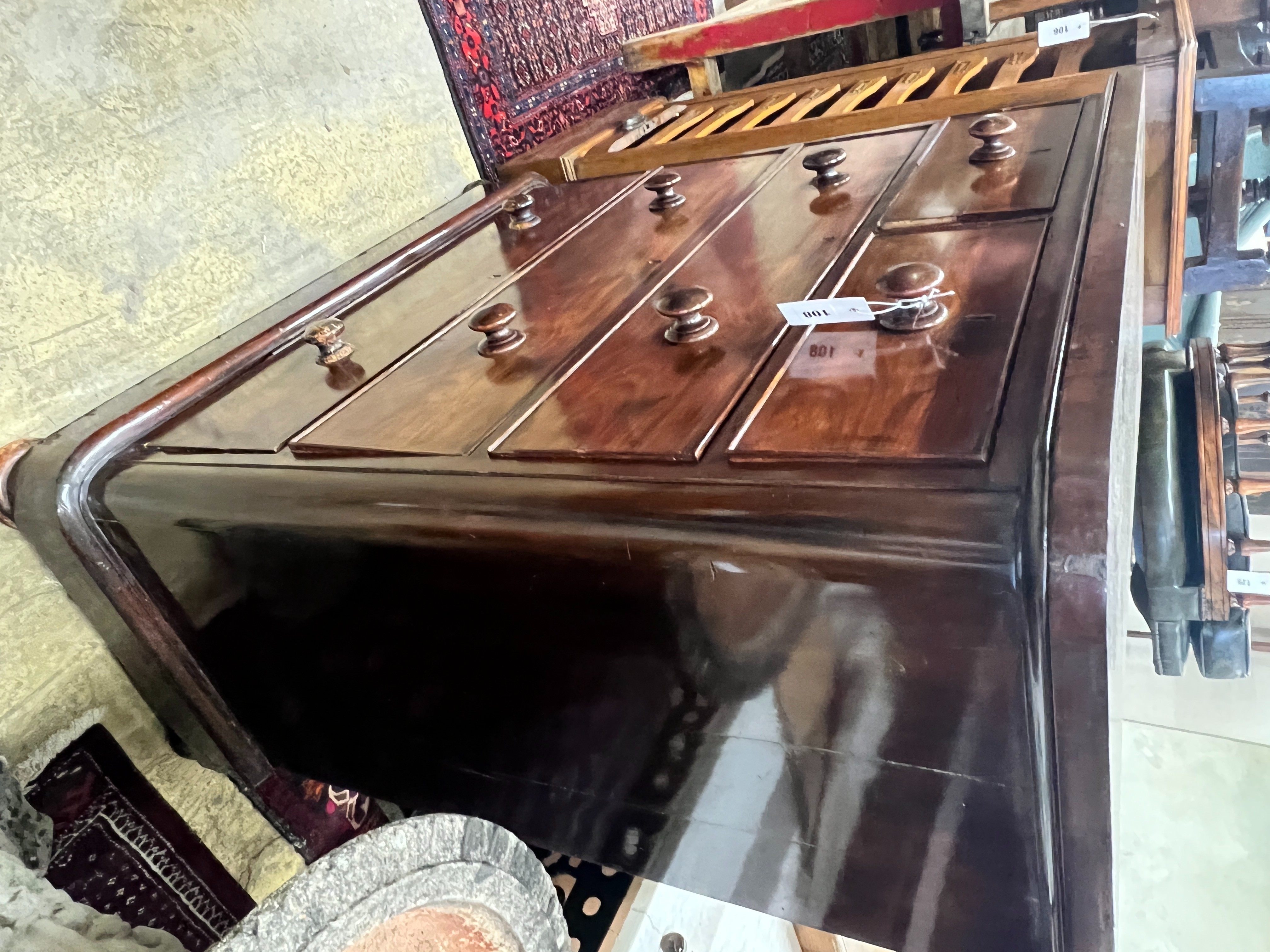 A Victorian mahogany chest, width 100cm, depth 49cm, height 110cm - Image 3 of 3