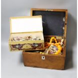 A large quantity of mixed costume jewellery in two boxes.