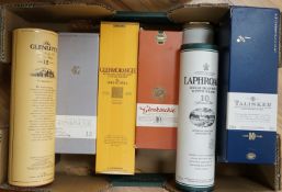 9 bottles of single malt whisky to including Glenlivet, Glenkinchie, Glenmorangie etc.