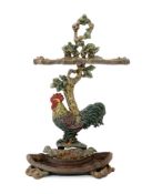 An early 20th century cast iron ‘cockerel’ stick stand, 67cm