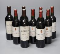 Six bottles of Chateau Saint Gilles Saint Emilion and three bottles of Bause Jour Montagne Saint