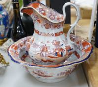 A Real Stone china jug and basin