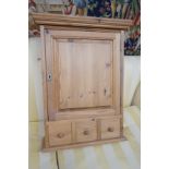 A Victorian style pine wall cabinet, width 53cm, depth 18cm, height 70cm