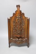 A carved novelty 'Armoire' candle box,50 cms high,