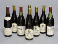 A bottle of 1992 Louis Hay Cote de Beaune, two bottles of Gevrey-Chambertin 1982 and five bottles of