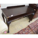 A late 19th century Irish style mahogany serving table, length 138cm, depth 56cm, height 84cm