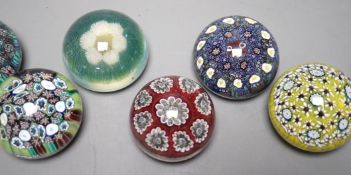 Six Murano glass paperweights, 5.5cm