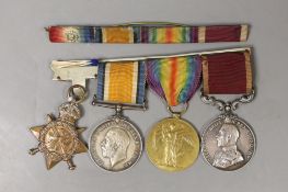 WWI medals: a group of four including Long Service 7144338 CPL. W. COOPER. CONN. RANG and 8941