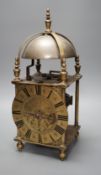 A brass lantern clock, signed John Aylward, 17th century and later, incomplete