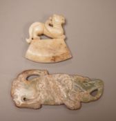 Two Chinese archaistic jade carvings