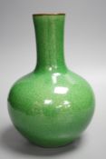 A Chinese green crackleglaze bottle vase, 24cm