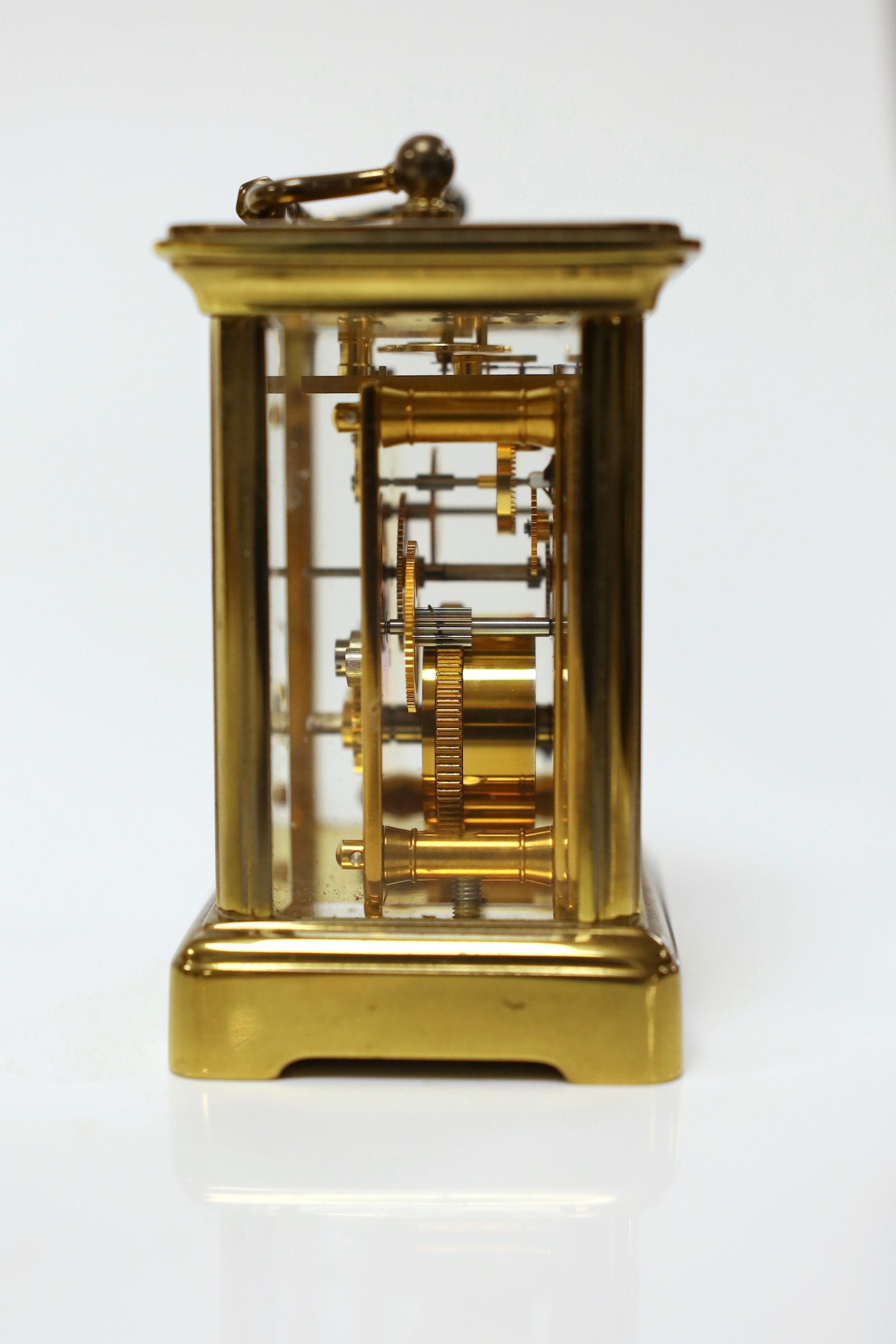 A Matthew Norman small brass carriage timepiece, 8cms high - Image 4 of 6