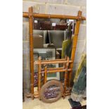 Three faux bamboo rectangular wall mirrors, largest width 79cm, height 134cm