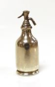 An Edwardian miniature silver model of a soda syphon, Saunders & Shepherd, Birmingham, 1906, 62mm.