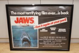 A Jaws quad poster, 99cms wide x 76cms high
