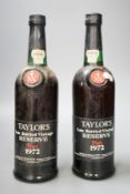 Two bottles of Taylors 1972 Port