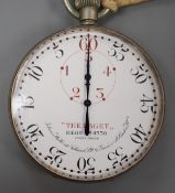 An early 20th century nickel cased yachting stopwatch 'The Paget', retailed by Johnson, Walker &