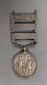 India medal and campaign bars 1895 3659 Pte G. Wills. 1st Bn Northn. Regt.