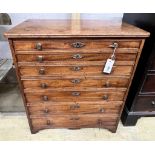 A small George III mahogany seven drawer collector's chest, width 64cm, depth 46cm, height 70cm