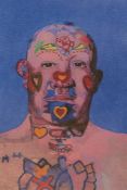 Peter Blake (1932-), ink jet print in colours, Tattooed Man, 2015, signed in pencil, 50/150, overall
