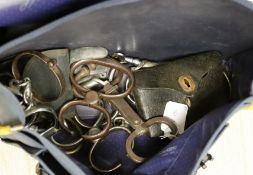 A mixed collection 19th and 20th century handcuffs