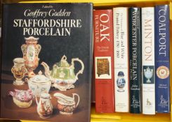 ° ° A selection of antique reference books, to include Staffordshire porcelain, Coalport, Minton