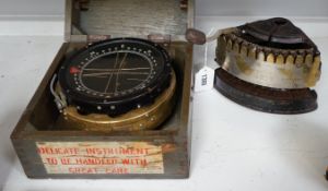 A Type P10 ship's compass, together with a Williams cheque punch