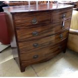 A Regency mahogany bowfront chest, width 107cm, depth 53cm, height 98cm