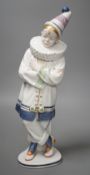 Birschelling for Karl Ens, porcelain clown, marked to base, 34.5cm tall