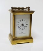 A Matthew Norman small brass carriage timepiece, 8cms high
