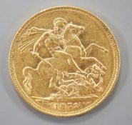 A Victoria 1872 gold sovereign.