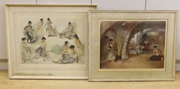 Sir William Russell Flint (1880-1969), two signed limited edition prints, Studies of models and