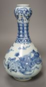 A Chinese blue and white 'dragon' vase, 26cm tall