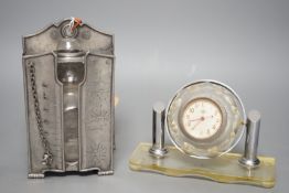 A Russian ‘gimble’ timepiece and an 18th century style water barometer, 20cm