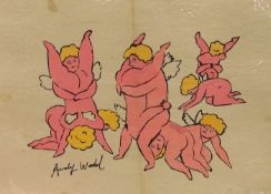 Andy Warhol (1928-1987), Ten Cherubs, Offset lithograph on light tan wove paper, 1955, signed in the