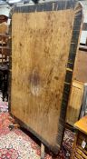 A Regency coromandel banded rectangular mahogany tilt top dining table, length 160cm, width 106cm,