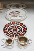 A Royal Crown Derby Imari plate, a group of Portmeirion dinner wares etc,