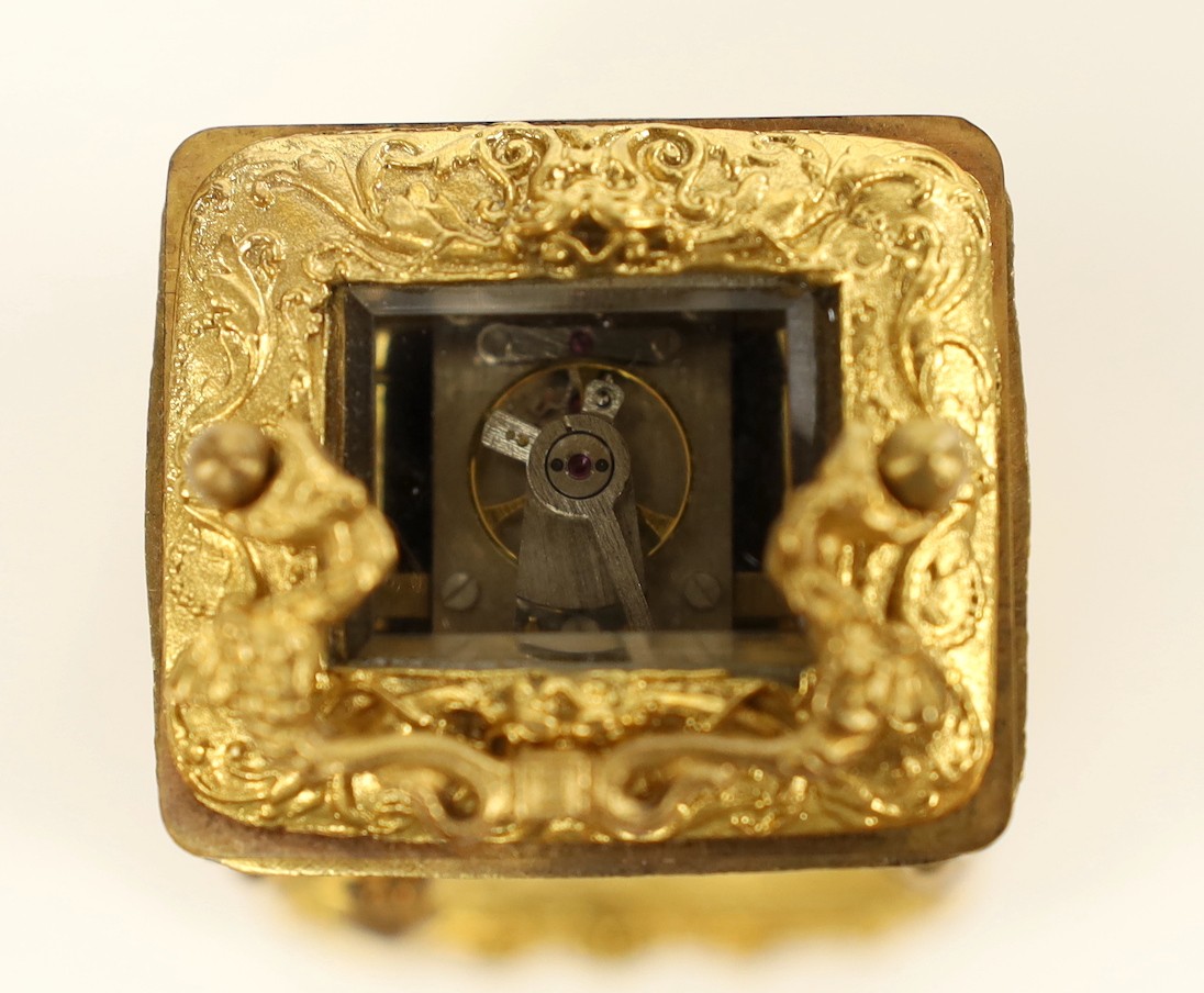 A miniature carriage timepiece, 7cms high - Image 5 of 5