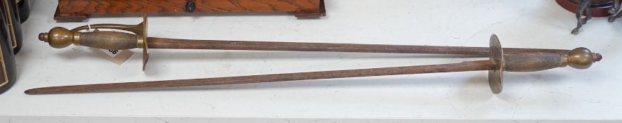 Two swords with bronze hilts