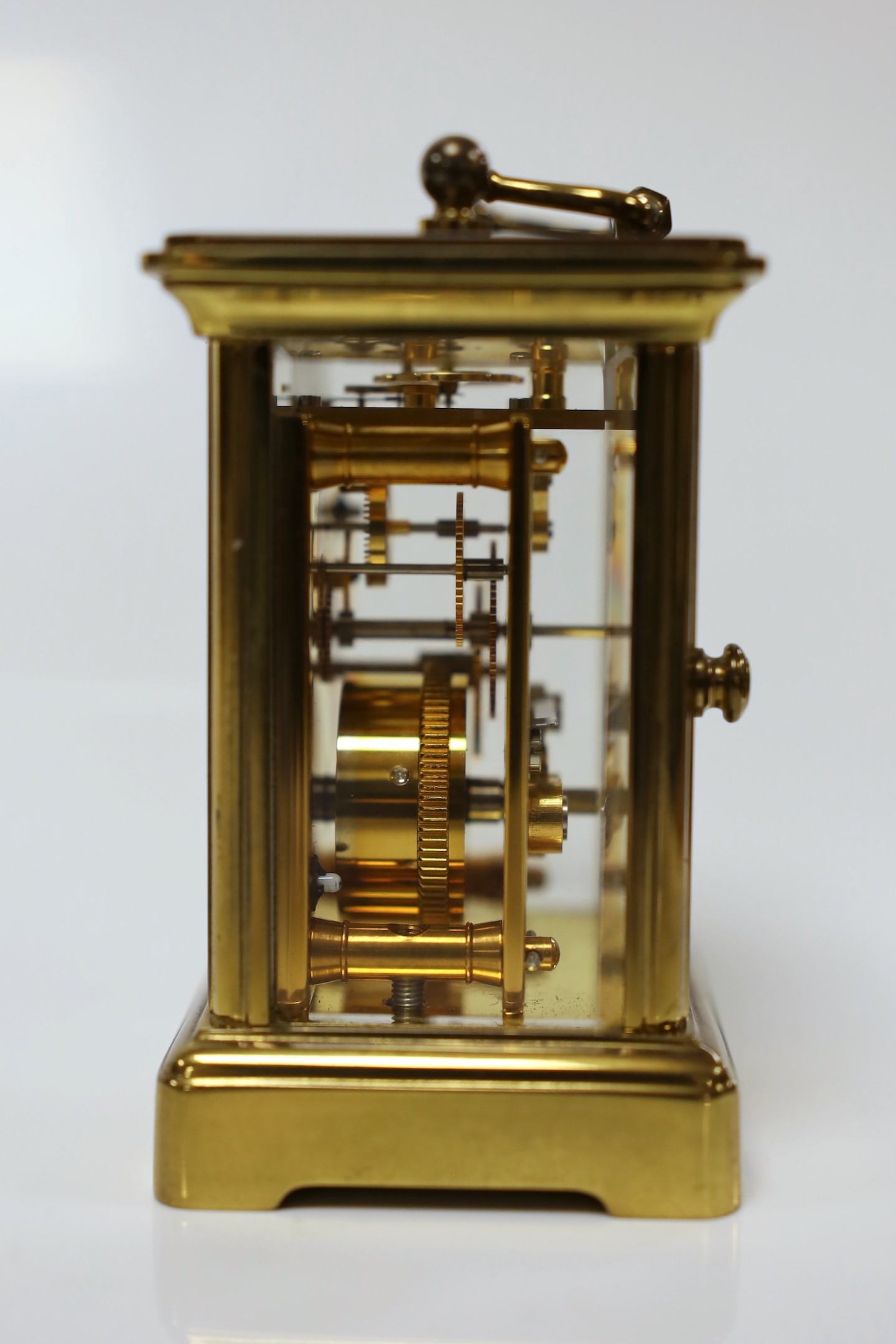 A Matthew Norman small brass carriage timepiece, 8cms high - Image 3 of 6