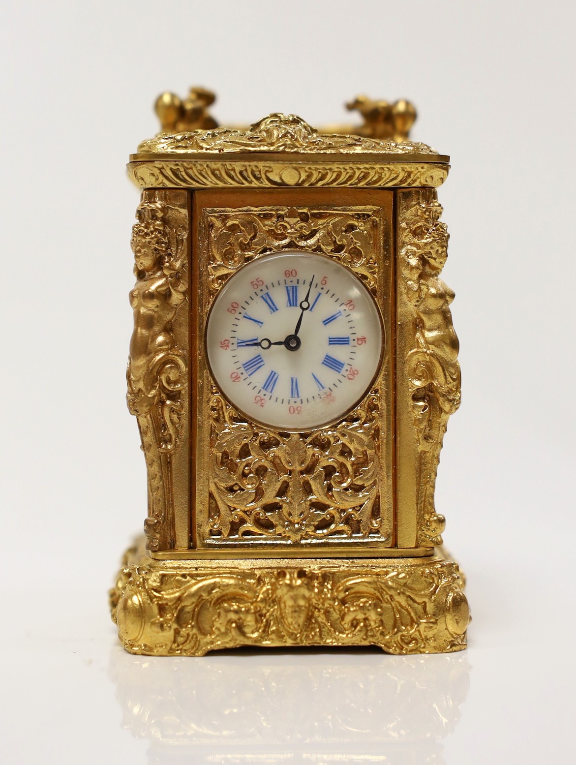 A miniature carriage timepiece, 7cms high - Image 2 of 5