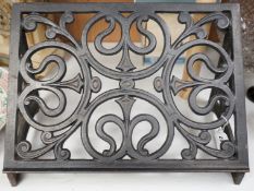 An ornate cast iron single lecturn, 47cms wide x 28cms high