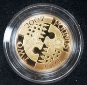 A cased Limited Edition 2002 '300th Anniversary of the Act of the Union', gold £2 proof coin, with