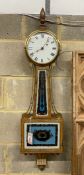 A 19th century style glazed mahogany wall timepiece, height 102cm