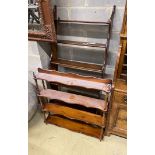 A Victorian mahogany five tier wall bracket, width 66cm, height 148cm together with a reproduction